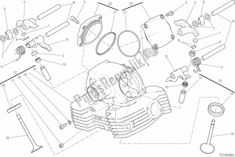 Tutte le parti per il Testa Verticale del Ducati Scrambler Sixty2 Thailand 400 2019
